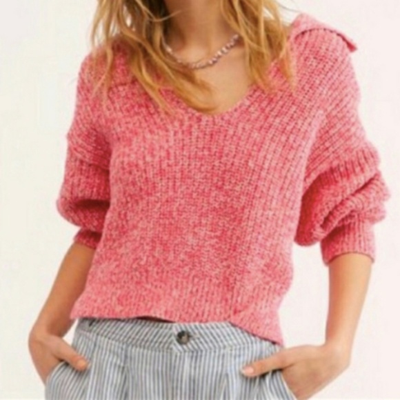 NEW Free People Pink Warm Chunky Sweater - Picture 2 of 8